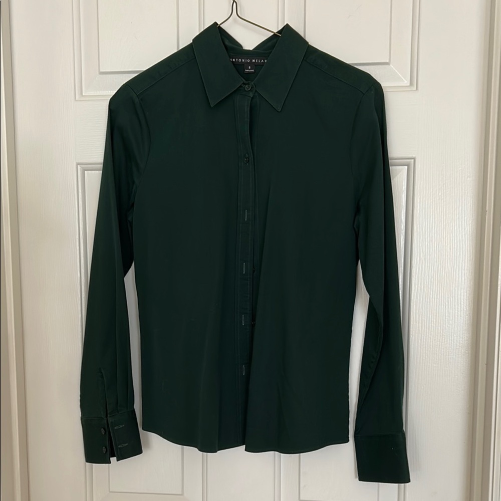 Antonio Melani EverGreen Button Down Shirt Sz S